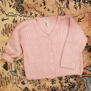 Blush pink mohair cardigan | ballet slipper pink vintage L.L. bean sweater